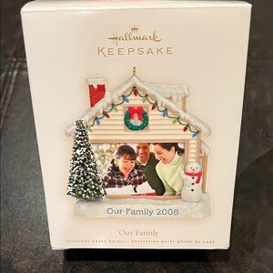 Hallmark Keepsake Our Family 2008 Ornament with Red and Green Accents